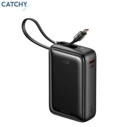 باور بنك شاحن محمول مك دودو 20000 ملّي أمبير بقوة 65 واط للابتوب مع كابل USB-C مدمج وشاشة رقمية (Mcdodo MC-6370)