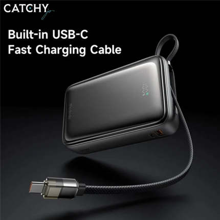 باور بنك شاحن محمول مك دودو 20000 ملّي أمبير بقوة 65 واط للابتوب مع كابل USB-C مدمج وشاشة رقمية (Mcdodo MC-6370)