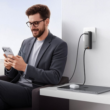 Mcdodo MC-3181 3-in-1 10000mAh 30W Wall Charger & Power Bank with Retractable USB-C Cable & LED Display, Black