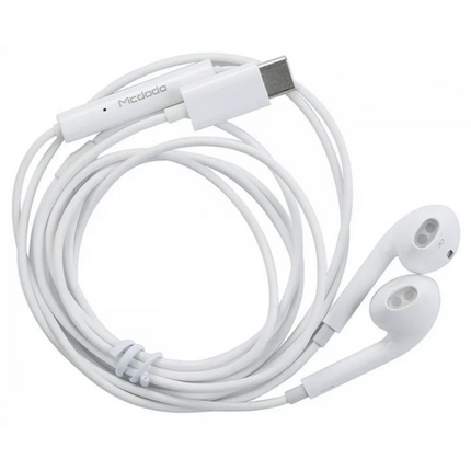 Mcdodo HP-6070 In-Ear Type-C Wired Headphones with Remote & Mic, White