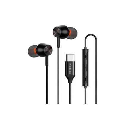 Mcdodo HP-3490 MDD HiFi Stereo Type-C Wired Earphones with Mic, Black