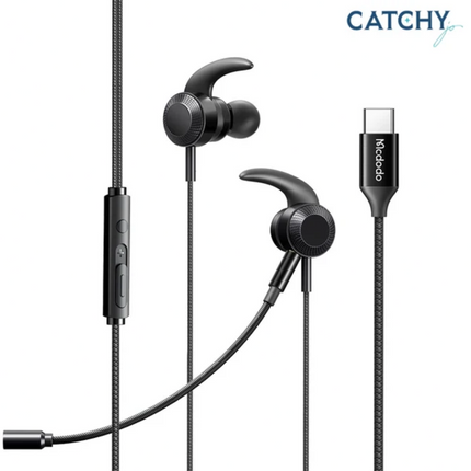 سماعات أذن سلكية للألعاب بمدخل Type-C مع ميكروفون وكابل كيفلار مك دودو (Mcdodo HP-1340)