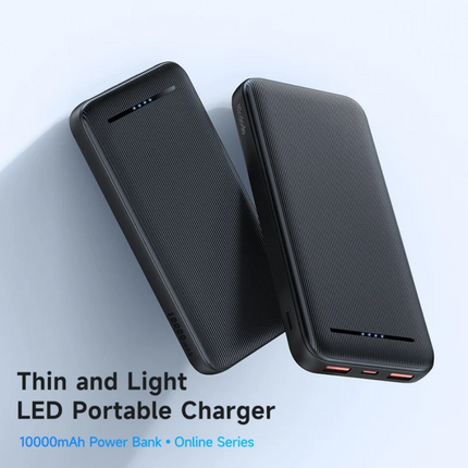 باور بنك شاحن محمول أونلاين سيريز مك دودو 10000 ملّي أمبير بمخرجين USB ومؤشر LED، أسود (Mcdodo MC-4631)