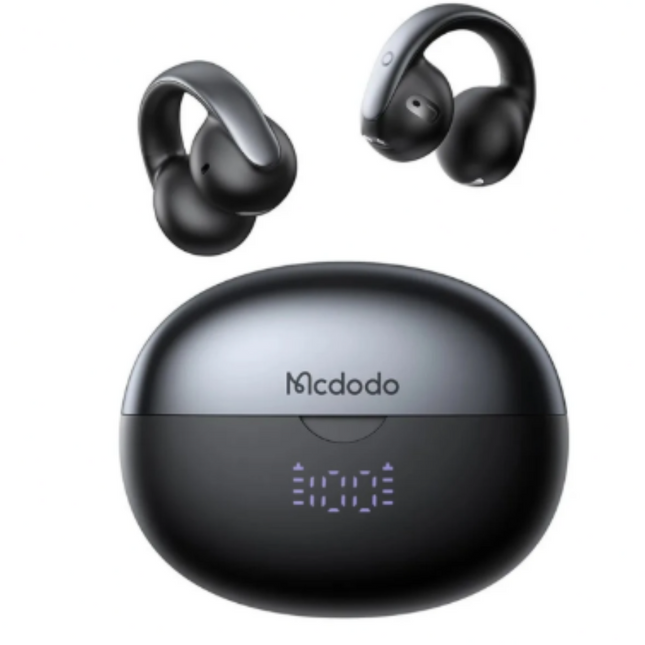 Mcdodo HP-8160 Air O3 Clip-On Open-Ear True Wireless Earbuds with LED Battery Display & Bluetooth 5.4, Black