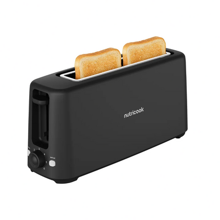 Essentials Slim 2-Slice Toaster 850W with Extra Long Slot & 6 Browning Levels, Black