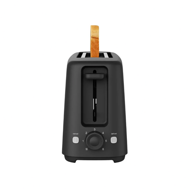 Essentials Slim 2-Slice Toaster 850W with Extra Long Slot & 6 Browning Levels, Black