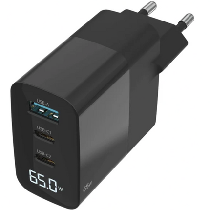 شاحن جداري سريع 65 واط تقنية GaN مع شاشة عرض LED إلكترونية من سيتكوم (SITECOM CH-1002)