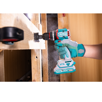 TOTAL 166 Pcs Cordless Tool Set – 20V Impact Drill with Hand Tools & Accessories (THKTHP41667)