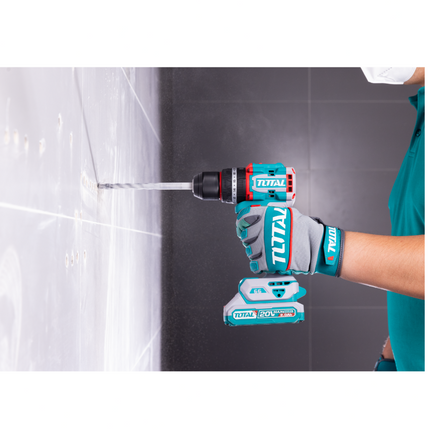 TOTAL 166 Pcs Cordless Tool Set – 20V Impact Drill with Hand Tools & Accessories (THKTHP41667)