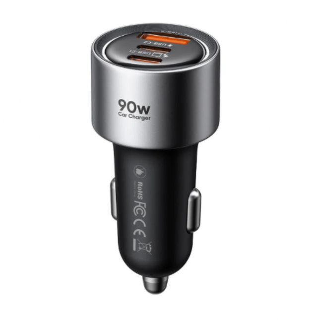 MCDODO CC-3110 90W 3-Port Fast Car Charger (1 x USB-A, 2 x USB-C) - Black