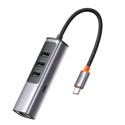 موزع منافذ تايب سي 5 في 1 مع منفذ شحن 100W PD وإيثرنت LAN من ماكدودo Mcdodo HU-1110 (رمادي معدني)