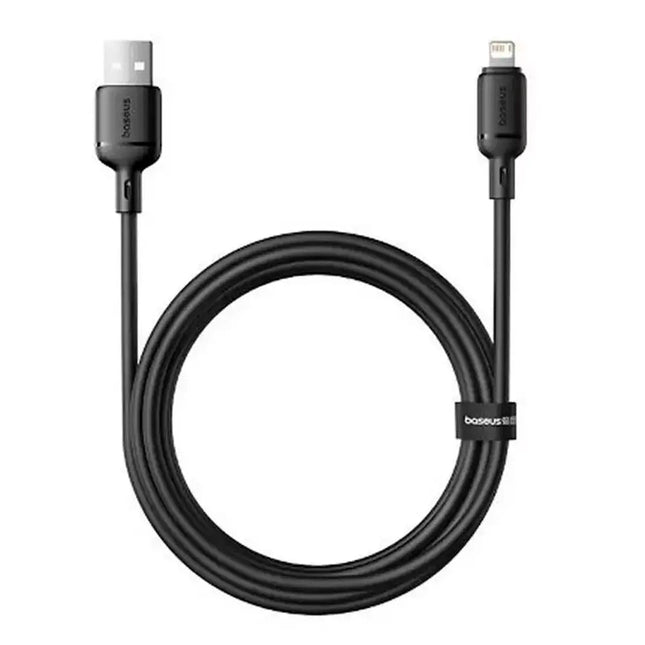 كابل باسوس سيلكي (Baseus Silky Series) - من USB إلى iPhone - تيار 2.4 أمبير - ملمس سيليكون ناعم - طول إضافي 2 متر - مقاوم للتشابك
