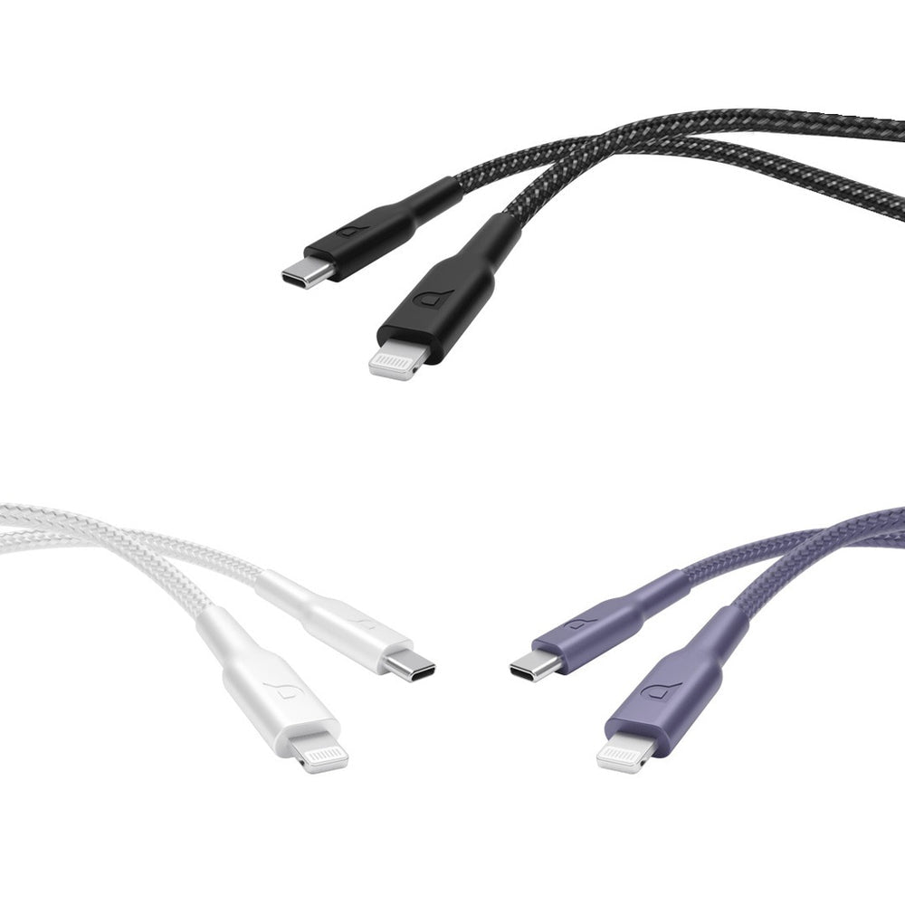 كابل باورولوجي (Powerology) المجدول من USB-C إلى Lightning بقوة 60 واط - بطول 1.2 متر شحن سريع ومتين كابل باورولوجي (Powerology) المجدول من USB-C إلى Lightning بقوة 60 واط - بطول 1.2 متر شحن سريع ومتين