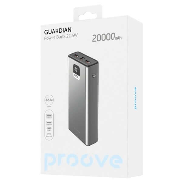 باور بانك Proove Guardian 22.5 واط 20000 مللي أمبير باور بانك Proove Guardian 22.5 واط 20000 مللي أمبير