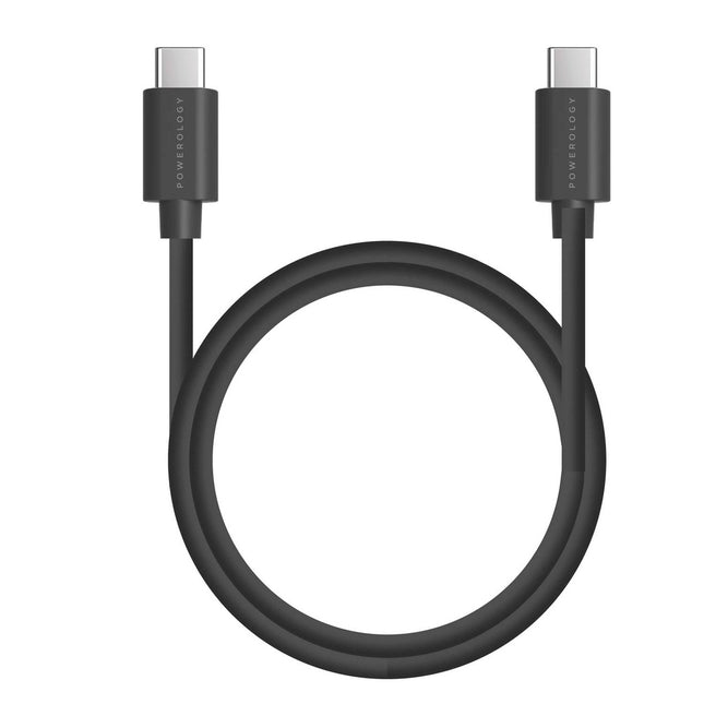 Powerology PVC USB-C to USB-C Power Delivery Cable - 2m - Black