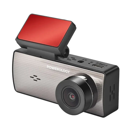 Powerology Dual Recording Dash Camera with 2K Resolution and Night Vision - Black