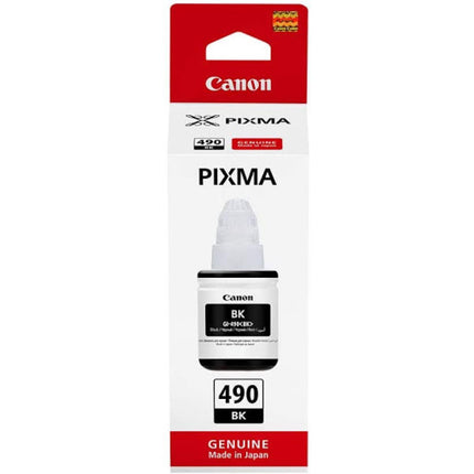 عبوة حبر كانون (Canon) أصلية موديل GI-490 - اختر اللون: أسود، أزرق، أرجواني، أو أصفر - حبر عالي الإنتاجية - متوافقة مع سلسلة PIXMA G