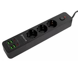 Power Strip Proove Power Socket P-03 (3 Outlets + 4 USB + 2 Type-C) 2M