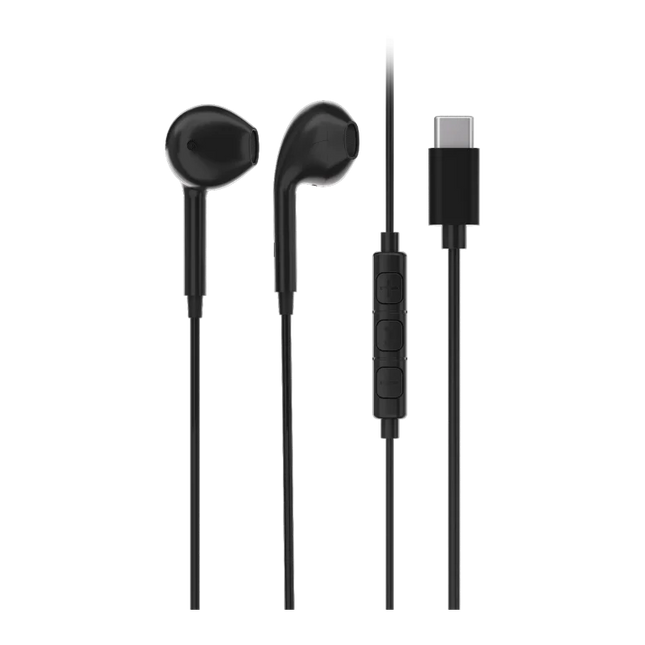 Powerology Type-C Connector Stereo Earphone (1.2m / 4ft) - Black & White