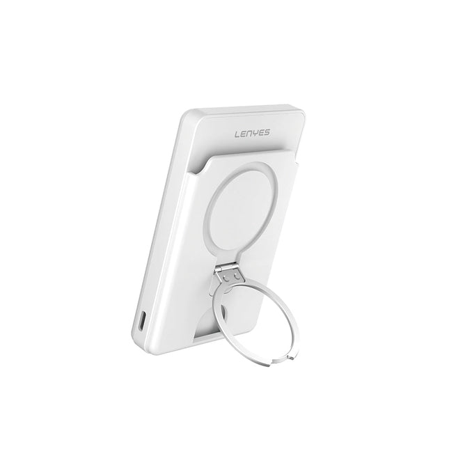 Lenyes PW006D Magnetic Wireless Power Bank - 5000mAh - 15W MagSafe Compatible Wireless Charging - 20W PD Fast Charging - Ultra Compact Design - White