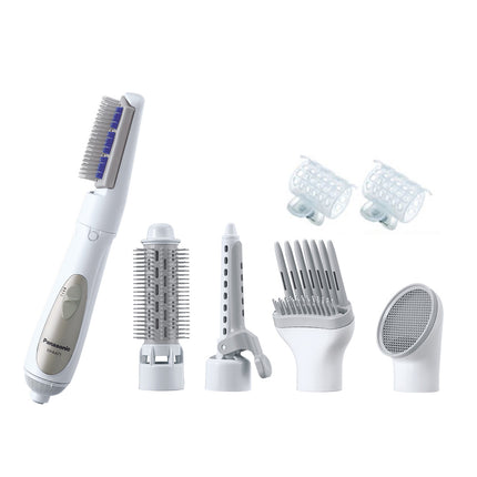 مصفف شعر باناسونيك المتعدد 8 في 1 مع 8 ملحقات، تشغيل هادئ بقوة 650 واط لتصفيف احترافي - أبيض (EH-KA81-W615)