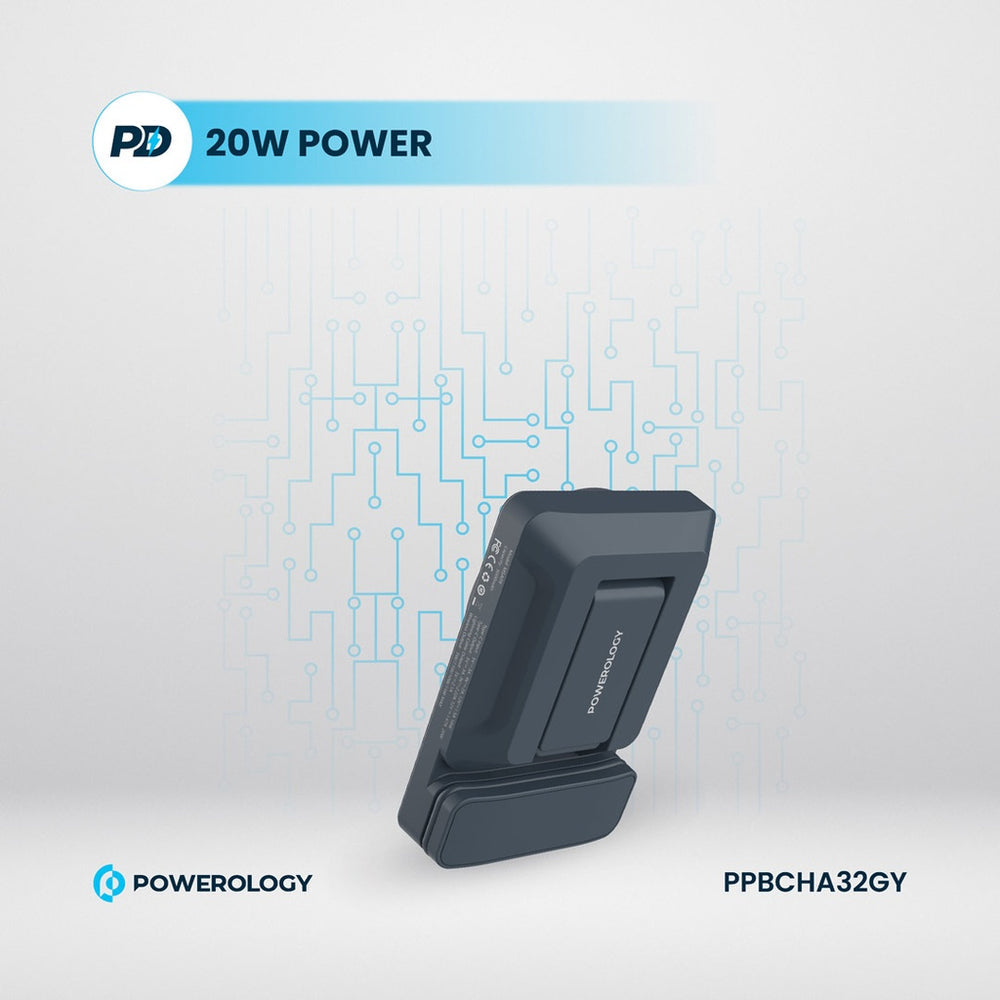 شاحن سيارة مغناطيسي لاسلكي باورولوجي (Powerology) مع باور بانك مدمج سعة 5000 مللي أمبير شاحن سيارة مغناطيسي لاسلكي باورولوجي (Powerology) مع باور بانك مدمج سعة 5000 مللي أمبير