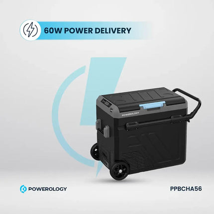 Powerology Dual Compartment Smart Fridge and Freezer - 60 Liters