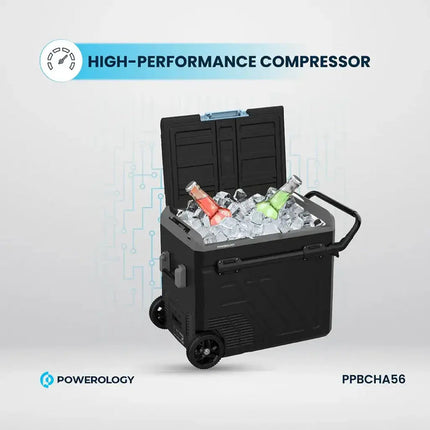 Powerology Dual Compartment Smart Fridge and Freezer - 60 Liters