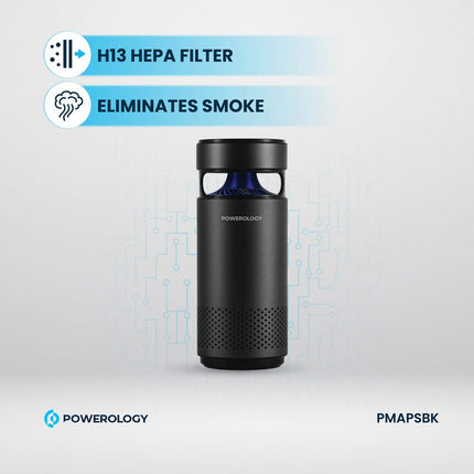 Powerology Portable Mini Air Purifier with HEPA H13 Filter and UVC Sterilization