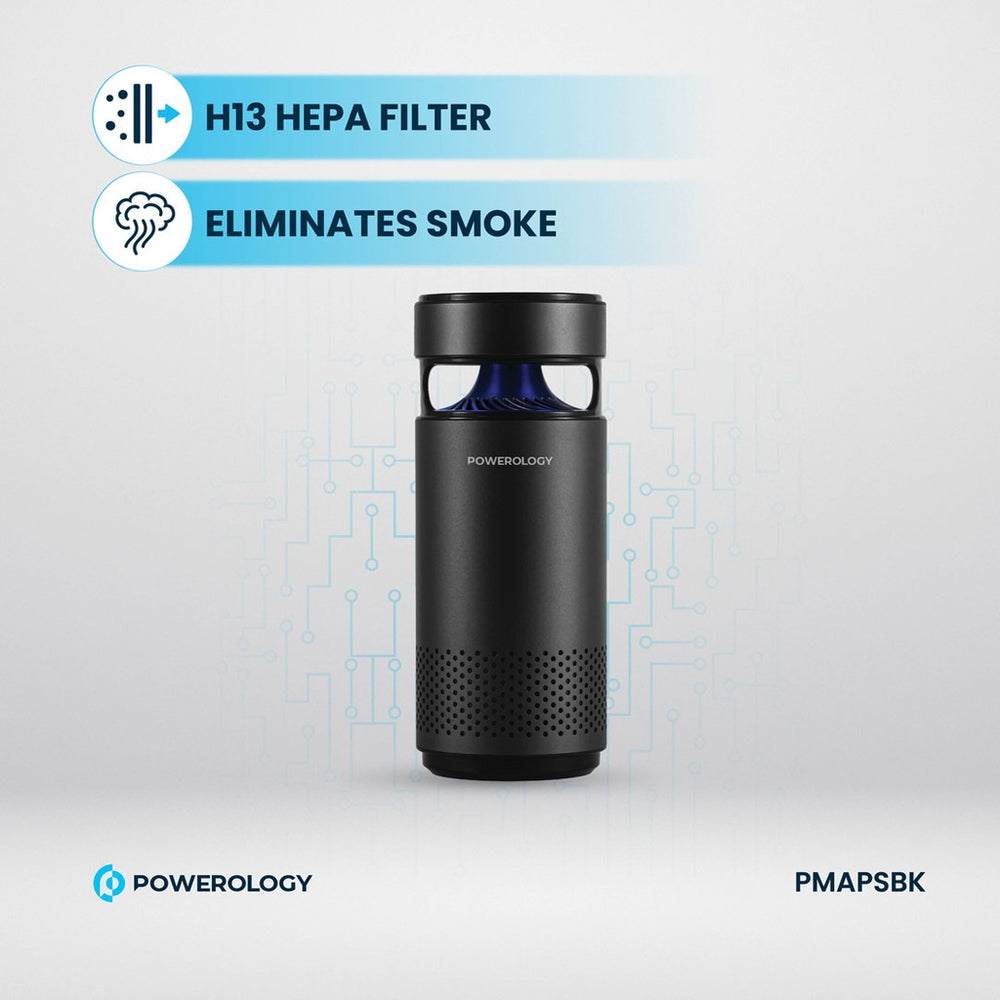 منقي هواء صغير محمول باورولوجي (Powerology) مع فلتر HEPA H13 وتعقيم UVC منقي هواء صغير محمول باورولوجي (Powerology) مع فلتر HEPA H13 وتعقيم UVC