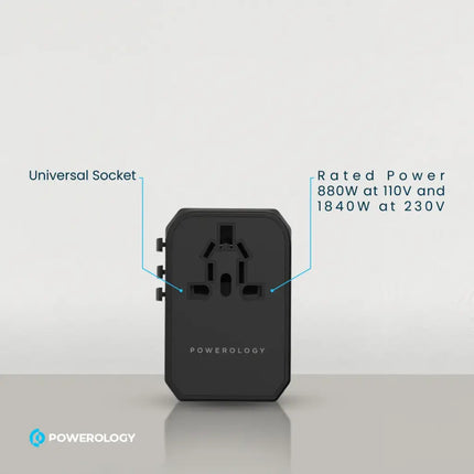 Powerology Universal Travel Charger with Triple USB-A Ports
