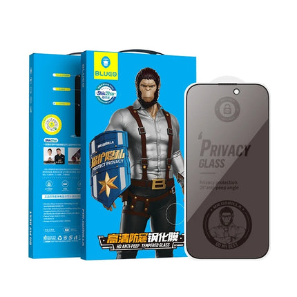 واقي شاشة Matte مضاد للخدش من BLUEO NPG1-16plus Privacy - أسود لهاتف iPhone 16 Plus/15 Plus