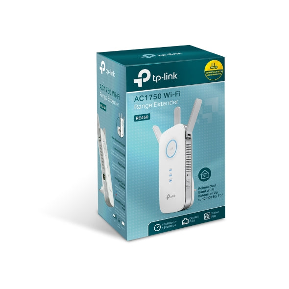 موسع نطاق TP-Link RE450 AC1750 بتقنية الواي فاي موسع نطاق TP-Link RE450 AC1750 بتقنية الواي فاي