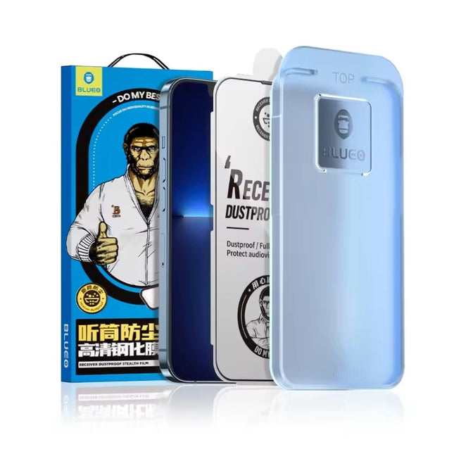 BLUEO BL021-15pro 6.7 Receiver Anti-Dust HD Glass Anti-Static with Applicator Pro - Black for iPhone 15 Pro Max (6.7″)