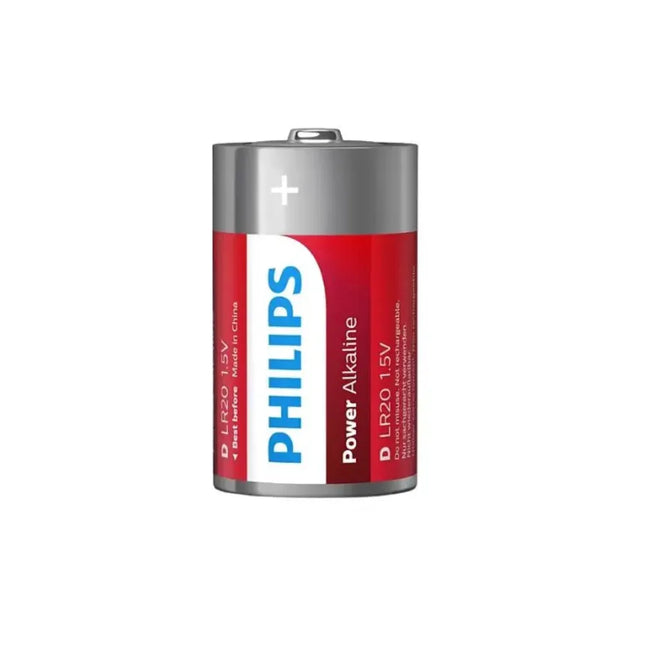 Philips Power Alkaline D Batteries (2 Pack)
