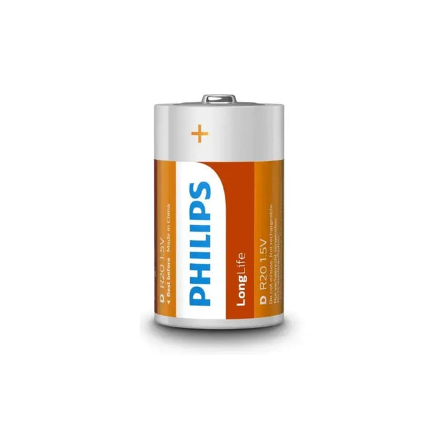 Philips Zinc D Batteries (2 Pack)
