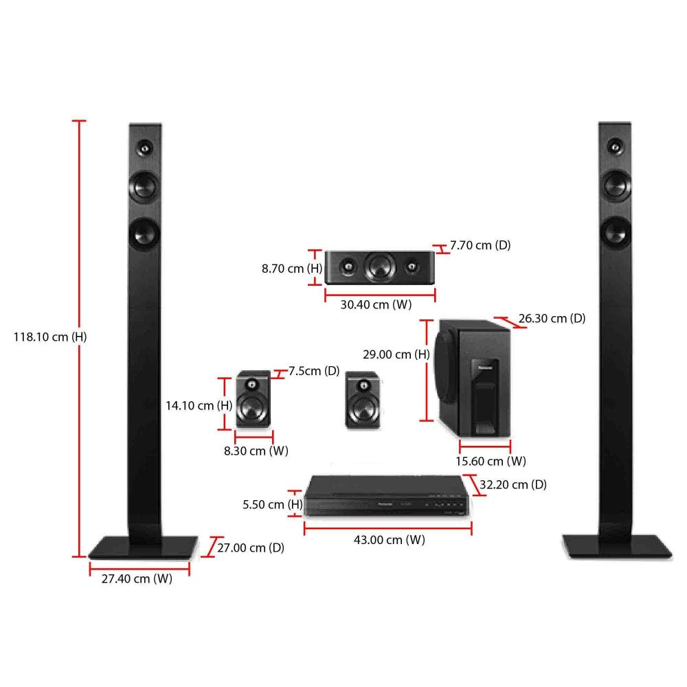 Panasonic SC-XH166GS-K 5.1 Channel 300W DVD Home Theater System Panasonic SC-XH166GS-K 5.1 Channel 300W DVD Home Theater System