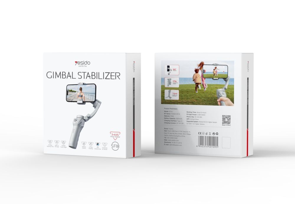 عصا سيلفي Yesido SF18 مع خاصية تتبع الوجه تلقائيًا عصا سيلفي Yesido SF18 مع خاصية تتبع الوجه تلقائيًا