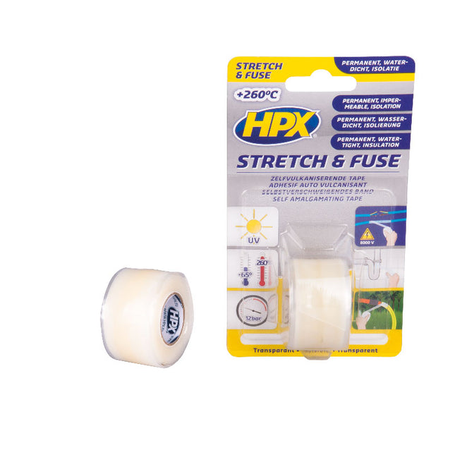 Stretch & fuse -transparant 25 mm x 1.80 m hpx