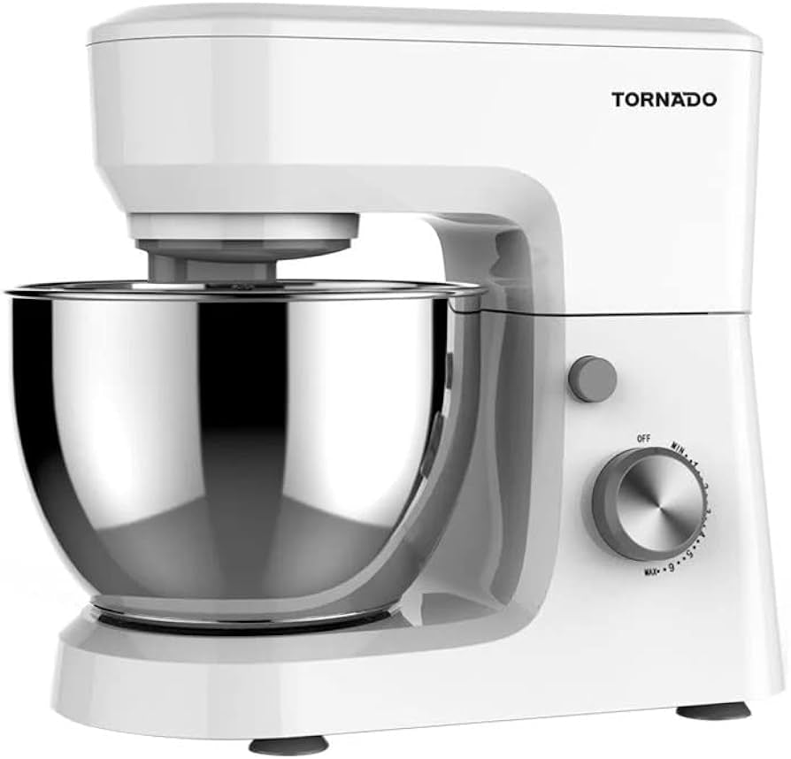 عجانة 600 واط مع وعاء من الفولاذ المقاوم للصدأ سعة 4 لتر - أبيض من Tornado عجانة 600 واط مع وعاء من الفولاذ المقاوم للصدأ سعة 4 لتر - أبيض من Tornado