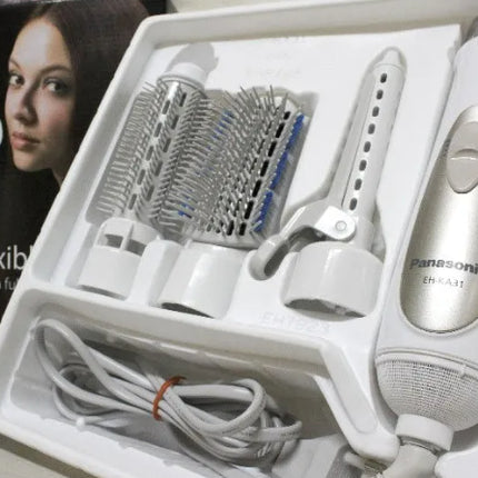 مصفف شعر باناسونيك 3 في 1 مع 3 ملحقات، تشغيل هادئ بقوة 650 واط و3 إعدادات للسرعة - أبيض (EH-KA31-W615)