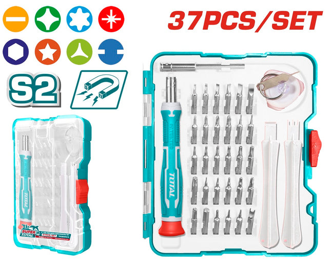 Total TACSD30376 | 37PCS Screwdriver & Bits Set