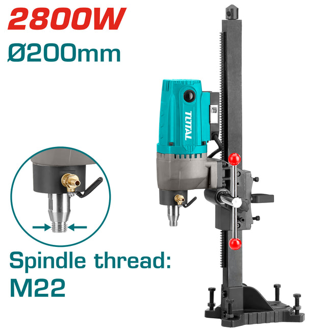 Total TDDM28001  Diamond Drilling Machine 2800W with Base – up to 8