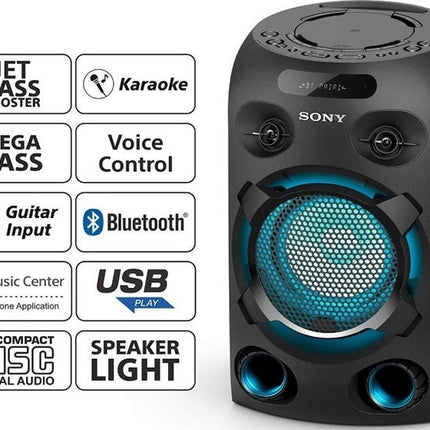 نظام صوت سوني (Sony) عالي القوة MHC-V02 للحفلات مع بلوتوث ومعزز باسات جيت