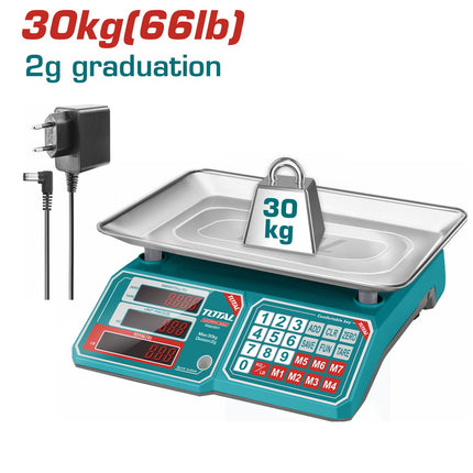 Total TESA3301 Electronic Scale 30 KG – Digital Weighing Scale