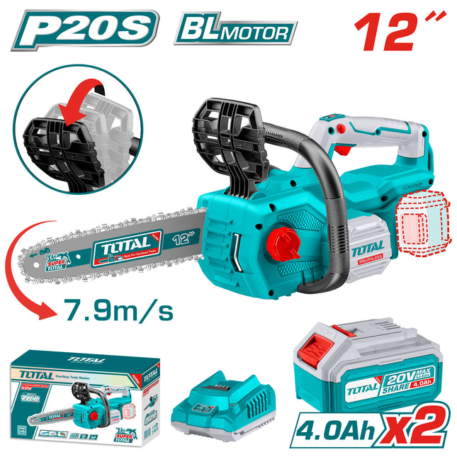 Total TGSLI201286  Lithium-ion Cordless Chainsaw 12 Inch