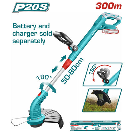 Total TGTLI20018 | 20V Lithium-Ion Cordless Grass Trimmer – Bare Tool 