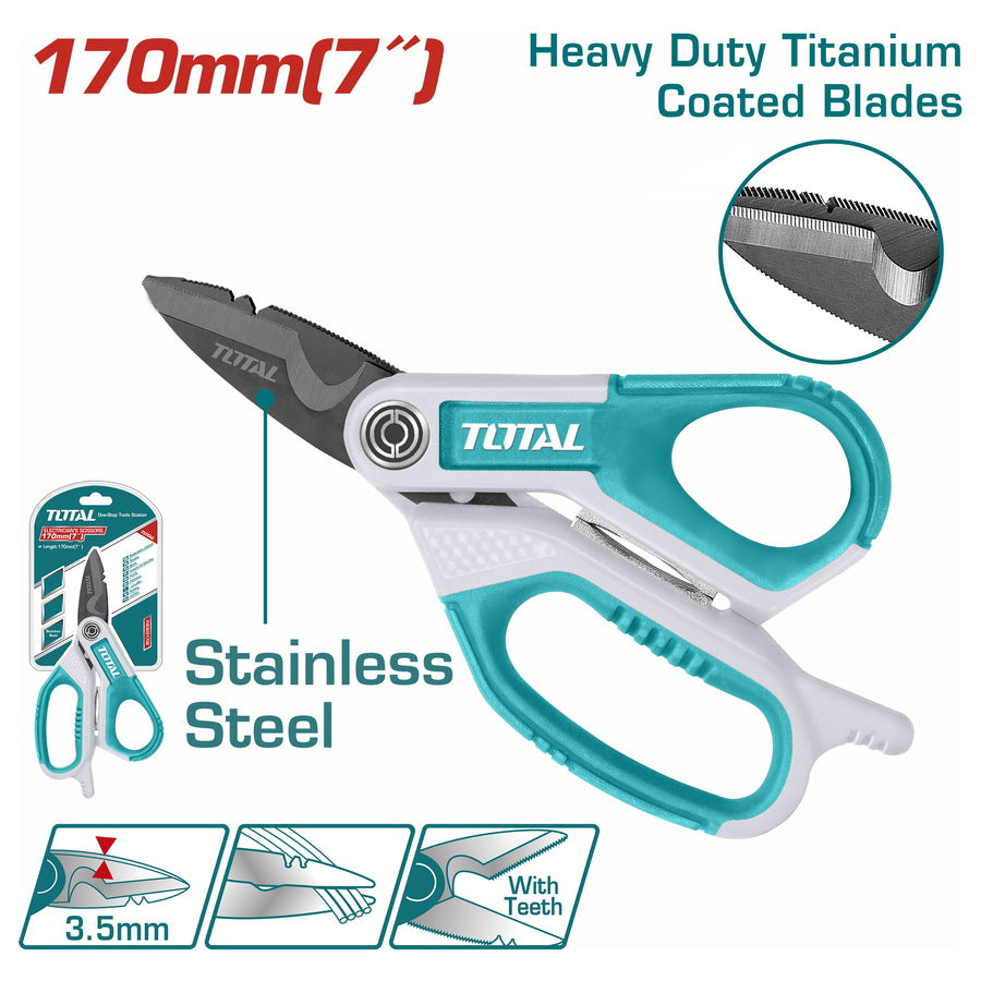 مقص إلكترونيات 7 إنش Total THES051708 مقص إلكترونيات 7 إنش Total THES051708
