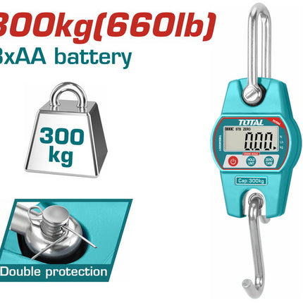 Total THESA63001 Digital Crane Scale 300kg Hanging Weight Scale
