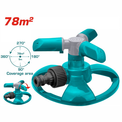Total THPS23602 Plastic 3-Arm Rotating Lawn Sprinkler
